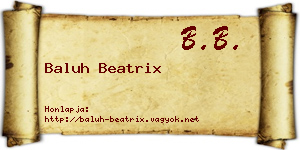 Baluh Beatrix névjegykártya